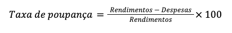 Calcular taxa de poupança