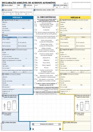 Documento - Declaração Amigável Acidente Automóvel